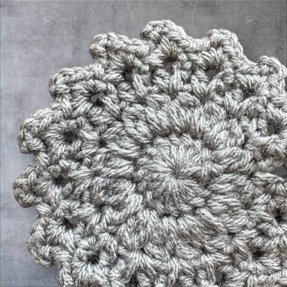 Set of 4 Crochet Gray Coasters